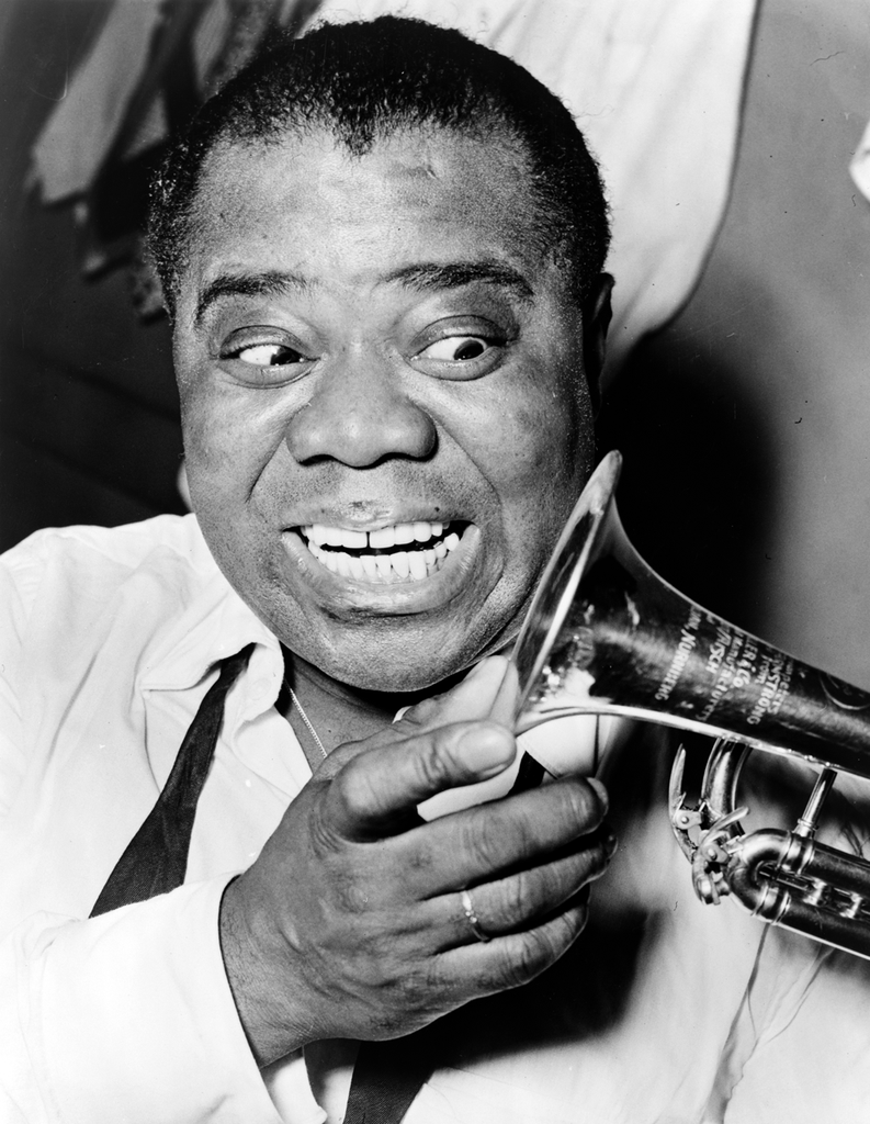 Louis Armstrong Checks Out His Trumpet Retro Bonanza LLC