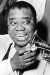 Louis Armstrong Checks Out His Trumpet